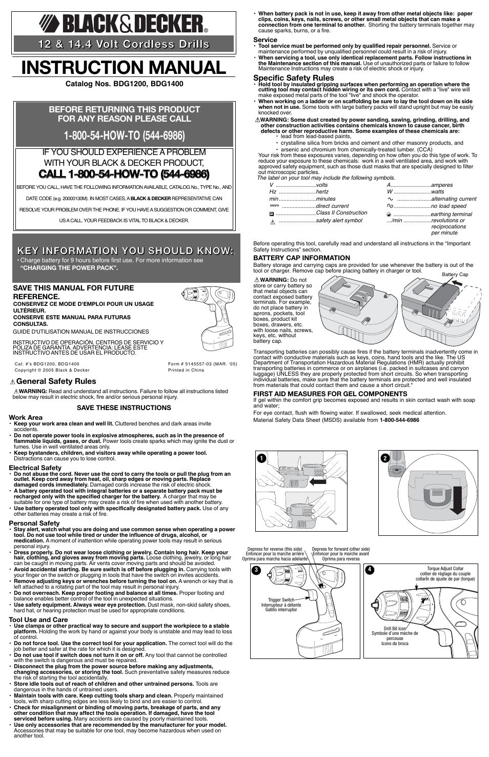 Black & Decker BDG1400 User Manual | 6 pages