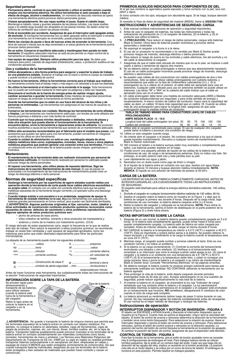 Normas de seguridad específicas, Instrucciones de operación | Black & Decker BDG1400 User Manual | Page 5 / 6