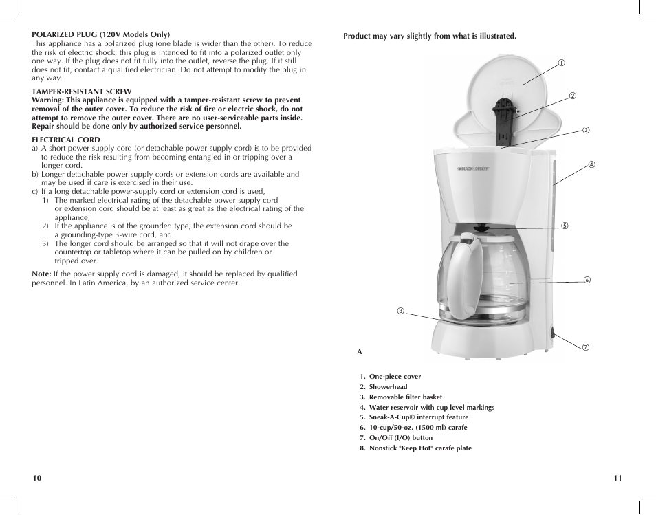 Black & Decker VersaBrew DCM111100W User Manual | Page 6 / 11
