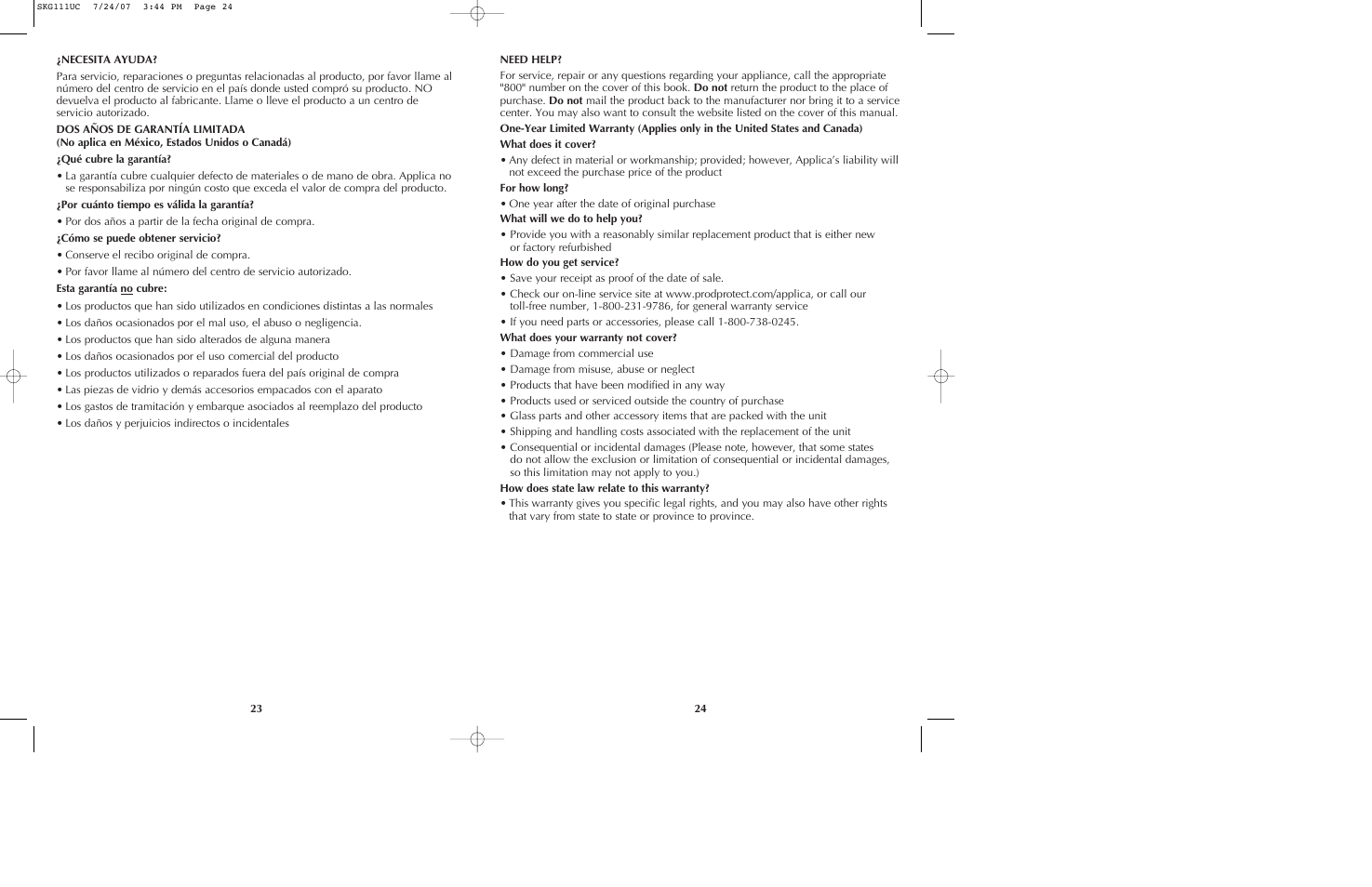 Black & Decker SKG111 User Manual | Page 13 / 15