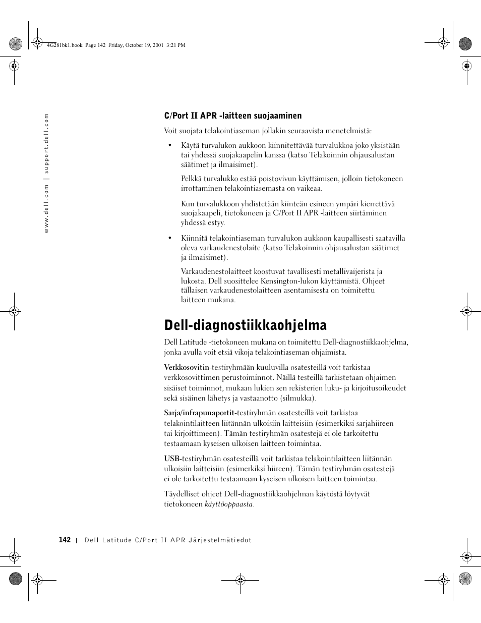 Dell-diagnostiikkaohjelma | Dell C/Port II APR User Manual | Page 144 / 438