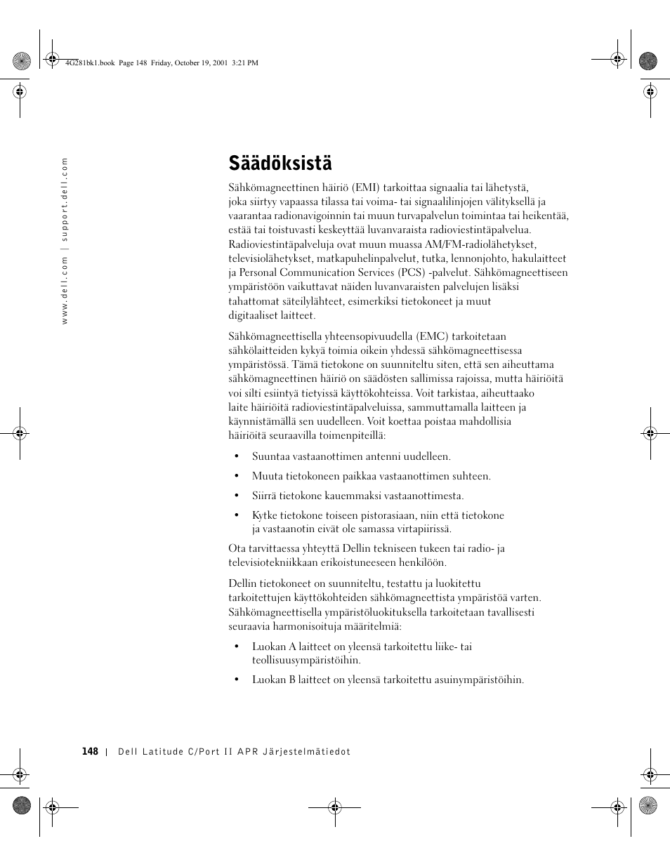Säädöksistä | Dell C/Port II APR User Manual | Page 150 / 438