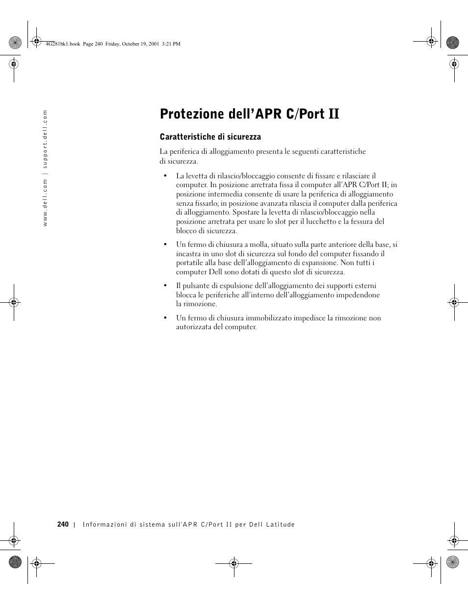 Protezione dell’apr c/port ii | Dell C/Port II APR User Manual | Page 242 / 438