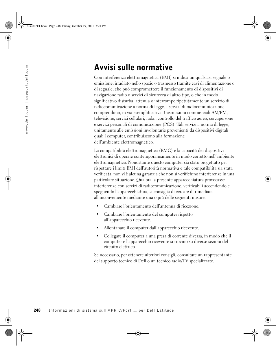 Avvisi sulle normative | Dell C/Port II APR User Manual | Page 250 / 438