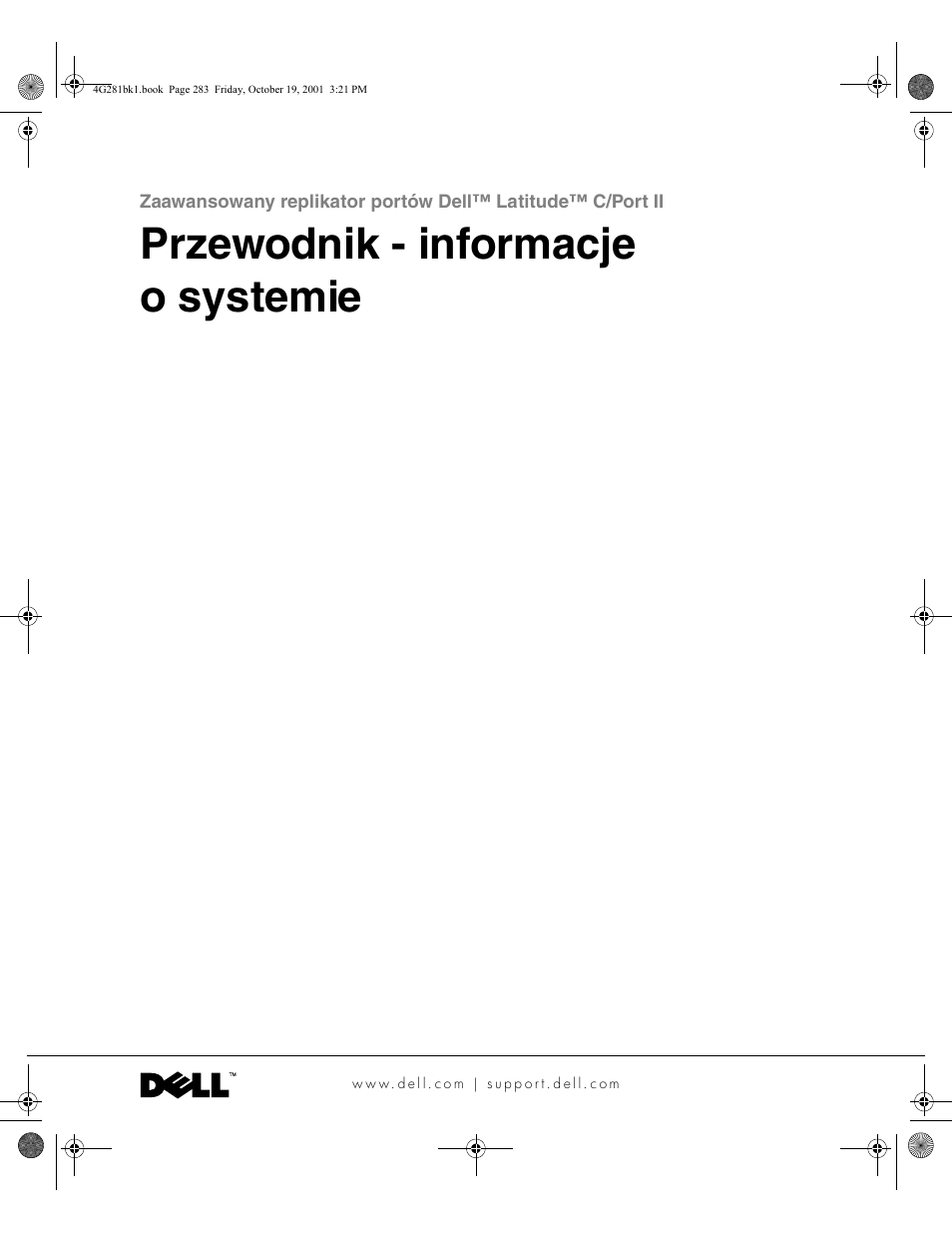 Przewodnik - informacje osystemie, Przewodnik - informacje o systemie | Dell C/Port II APR User Manual | Page 285 / 438