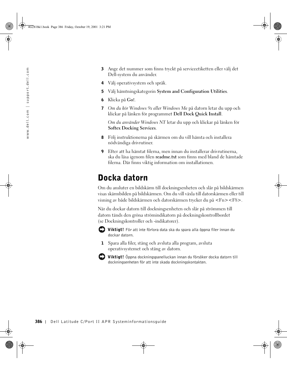 Docka datorn | Dell C/Port II APR User Manual | Page 388 / 438