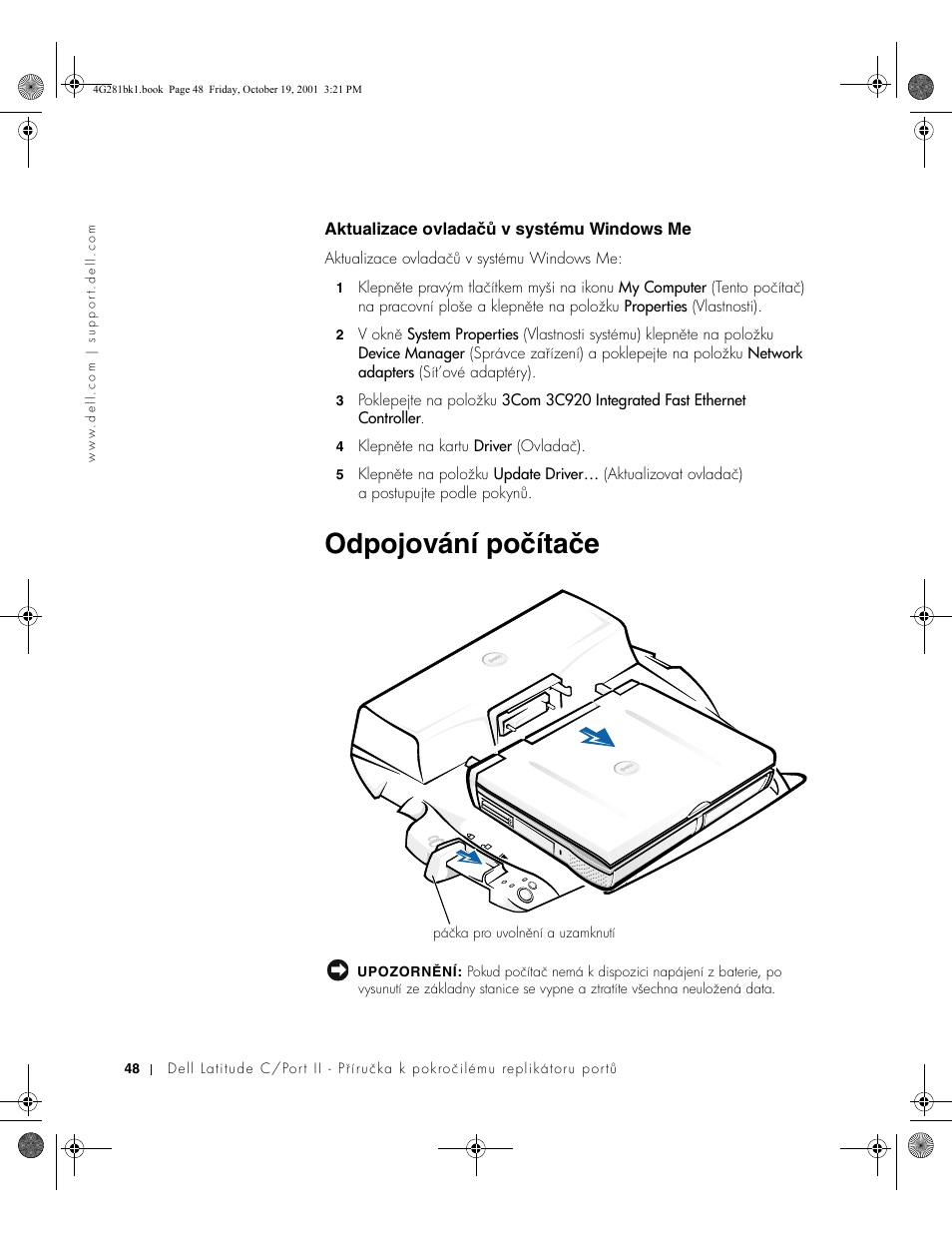 Odpojování počítače | Dell C/Port II APR User Manual | Page 50 / 438