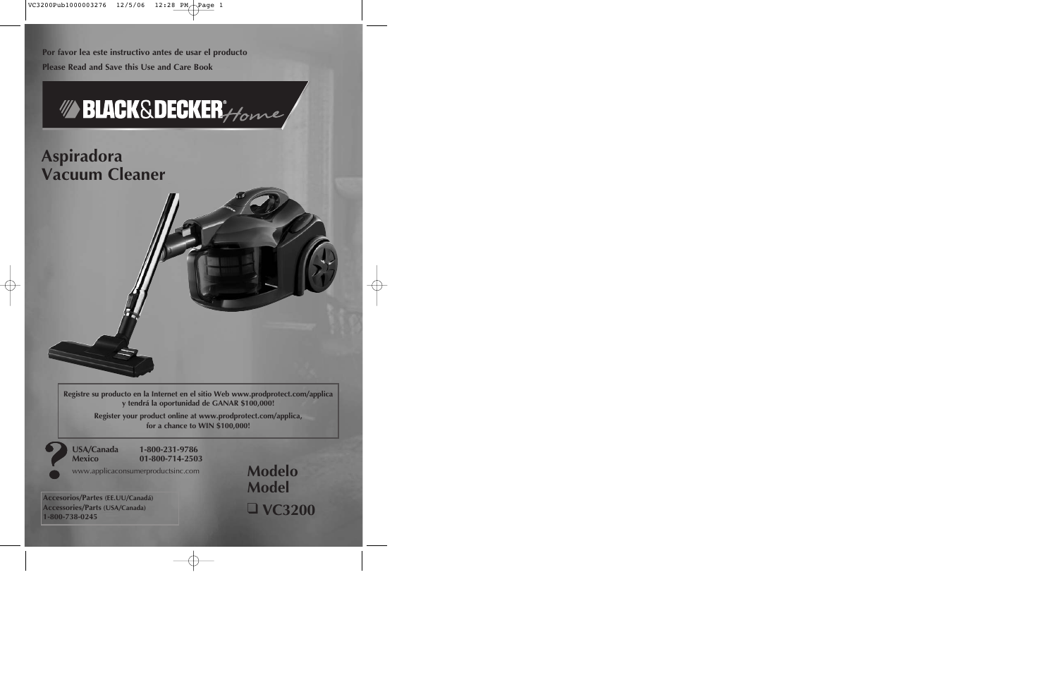 Black & Decker VC3200 User Manual | 14 pages