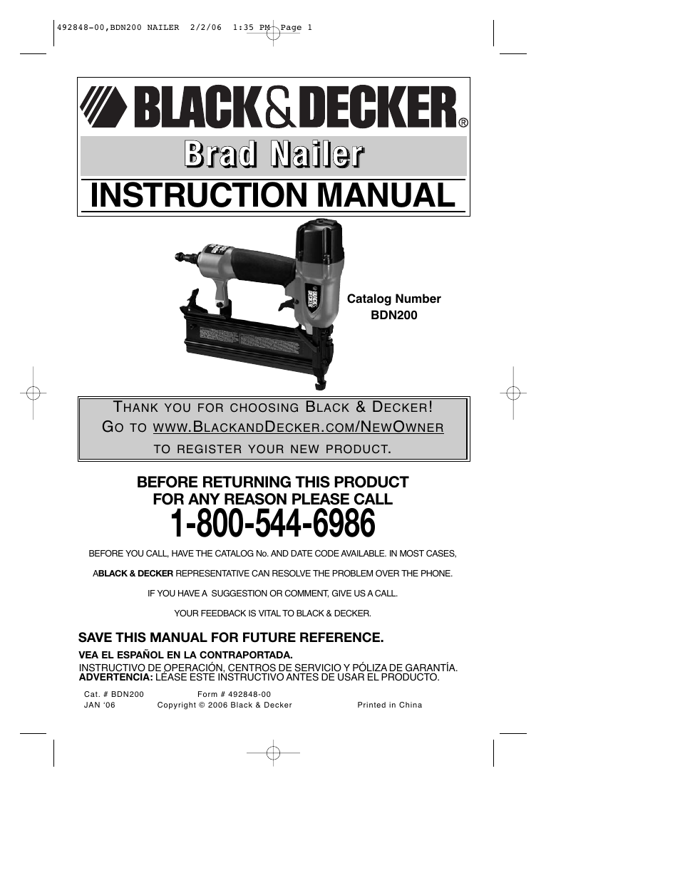 Black & Decker BDN200 User Manual | 34 pages