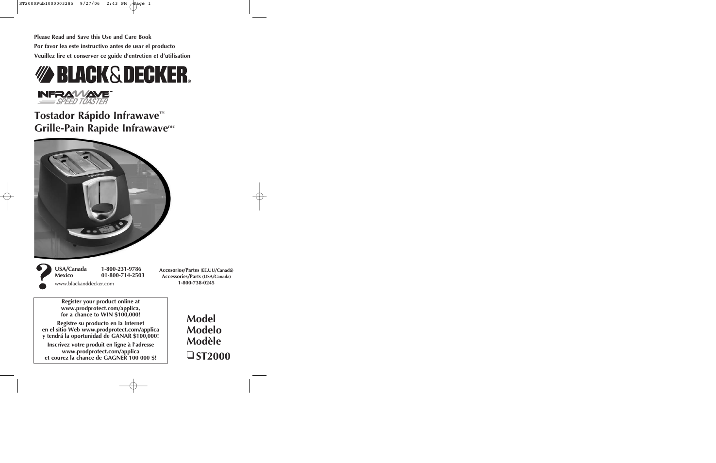 Black & Decker INFRAWAVE ST2000 User Manual | 15 pages