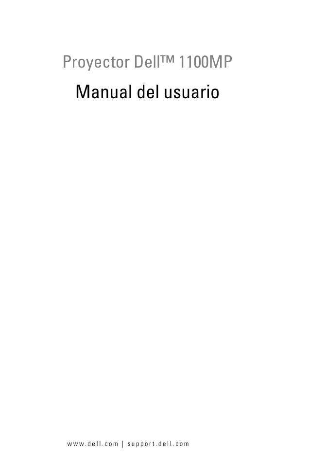 Manual del usuario, Proyector dell™ 1100mp | Dell 1100MP User Manual | Page 209 / 976