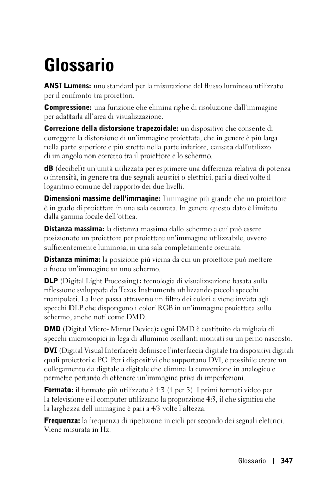 Glossario | Dell 1100MP User Manual | Page 347 / 976