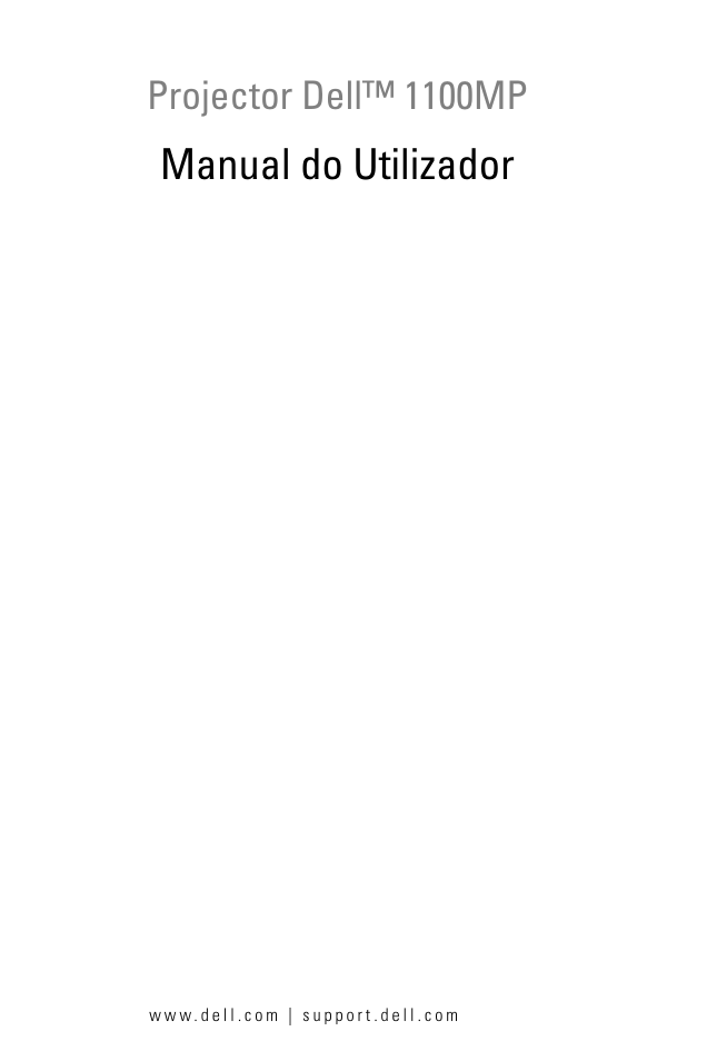 Manual do utilizador, Projector dell™ 1100mp | Dell 1100MP User Manual | Page 499 / 976
