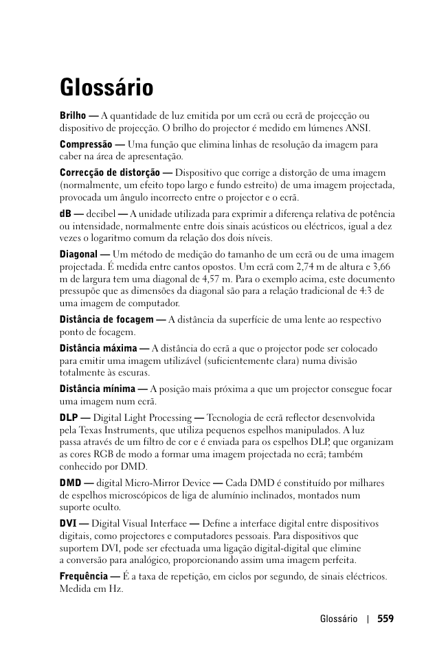 Glossário | Dell 1100MP User Manual | Page 559 / 976