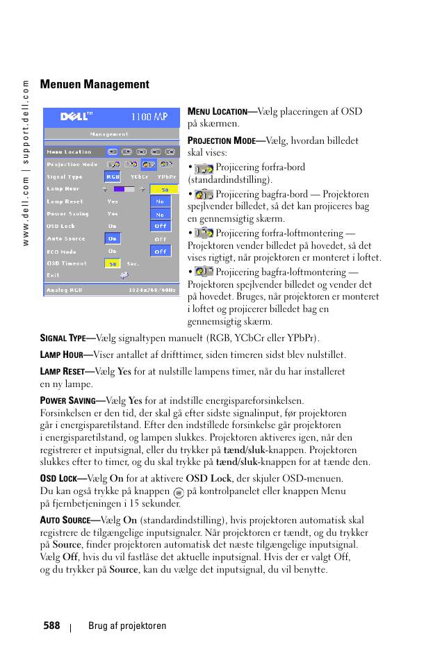 Menuen management | Dell 1100MP User Manual | Page 588 / 976