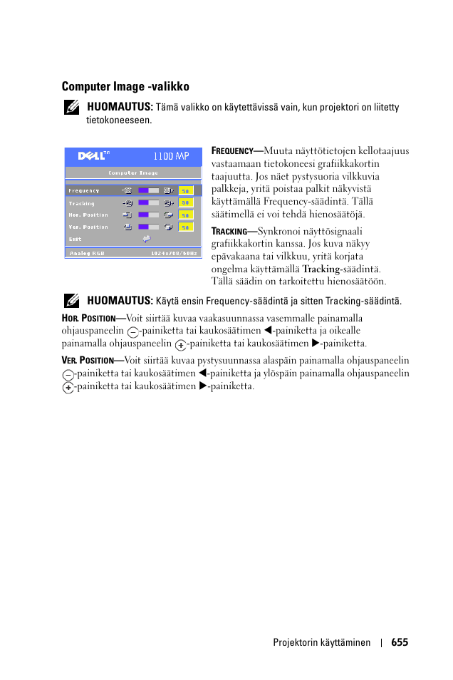 Computer image -valikko | Dell 1100MP User Manual | Page 655 / 976