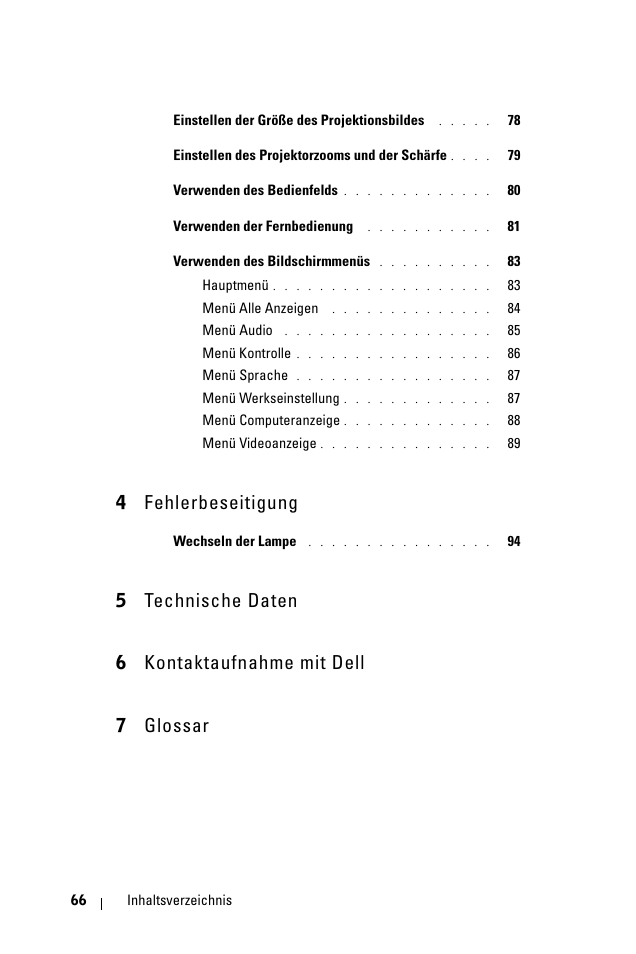 4 fehlerbeseitigung | Dell 1100MP User Manual | Page 66 / 976