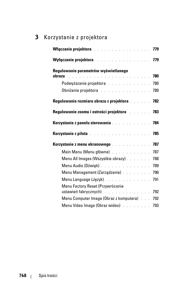 3 korzystanie z projektora | Dell 1100MP User Manual | Page 768 / 976