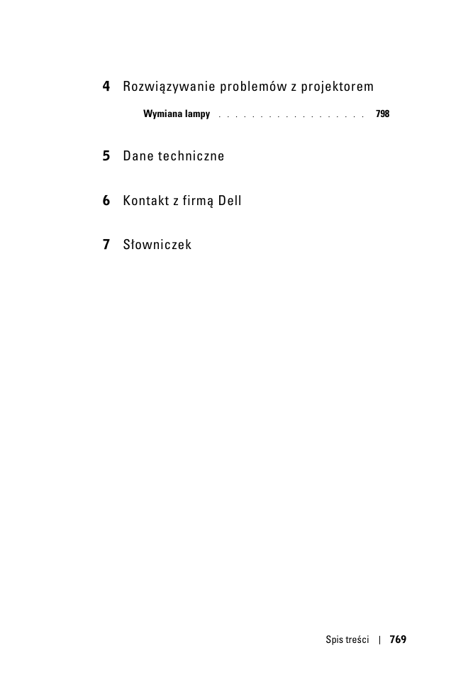 4 rozwiązywanie problemów z projektorem | Dell 1100MP User Manual | Page 769 / 976