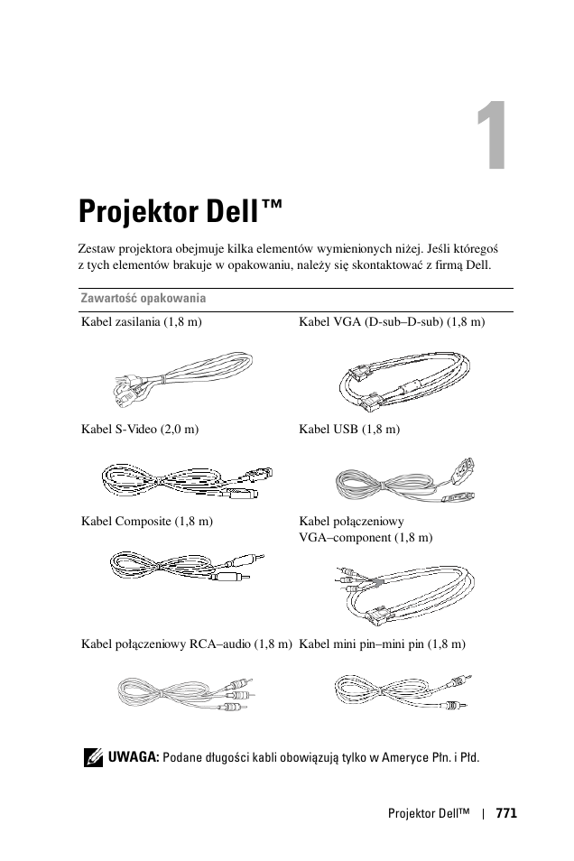 Projektor dell, 1 projektor dell | Dell 1100MP User Manual | Page 771 / 976