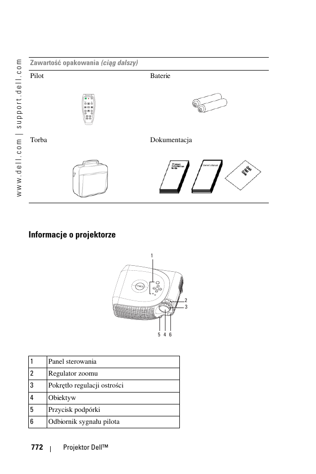 Informacje o projektorze | Dell 1100MP User Manual | Page 772 / 976