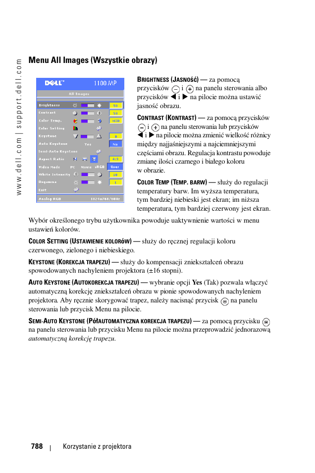 Menu all images (wszystkie obrazy) | Dell 1100MP User Manual | Page 788 / 976