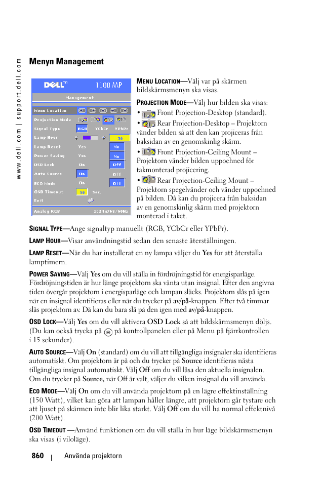 Menyn management | Dell 1100MP User Manual | Page 860 / 976