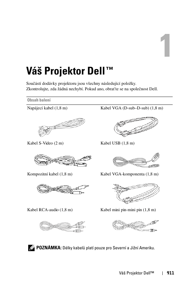 Váð projektor dell, 1 váš projektor dell, Váš projektor dell | Dell 1100MP User Manual | Page 911 / 976