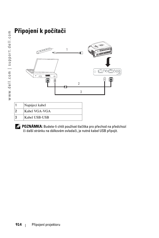 Pøipojení k poèítaèi, Připojení k počítači | Dell 1100MP User Manual | Page 914 / 976