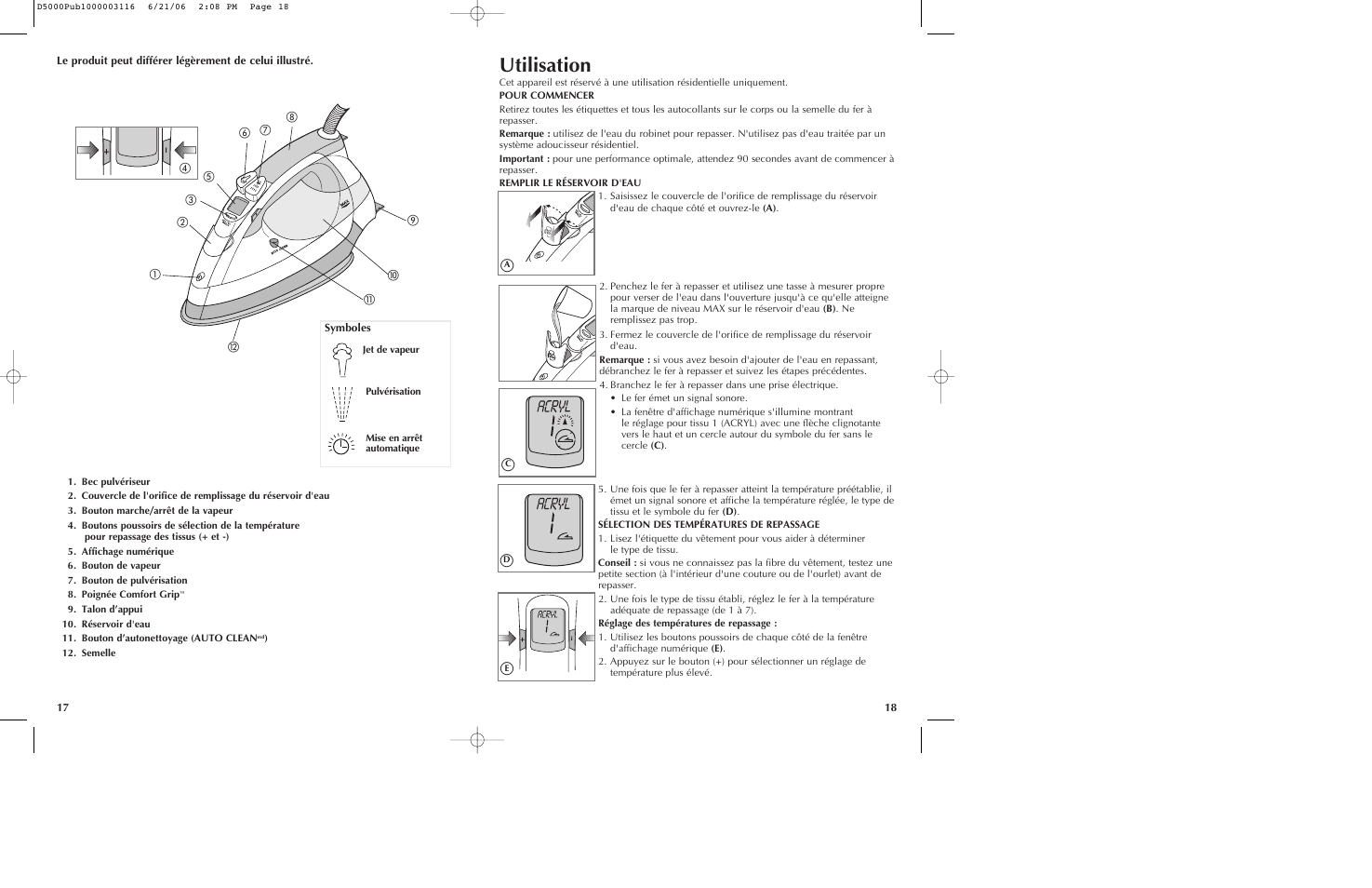 Utilisation | Black & Decker D5500 User Manual | Page 10 / 15