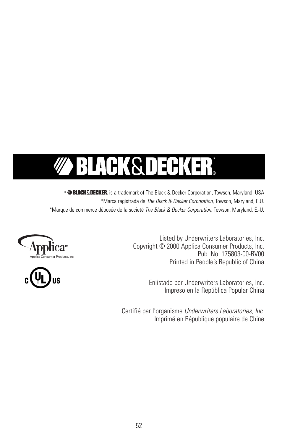 Black & Decker SMARTROTISSERIE RTS600 User Manual | 52 pages