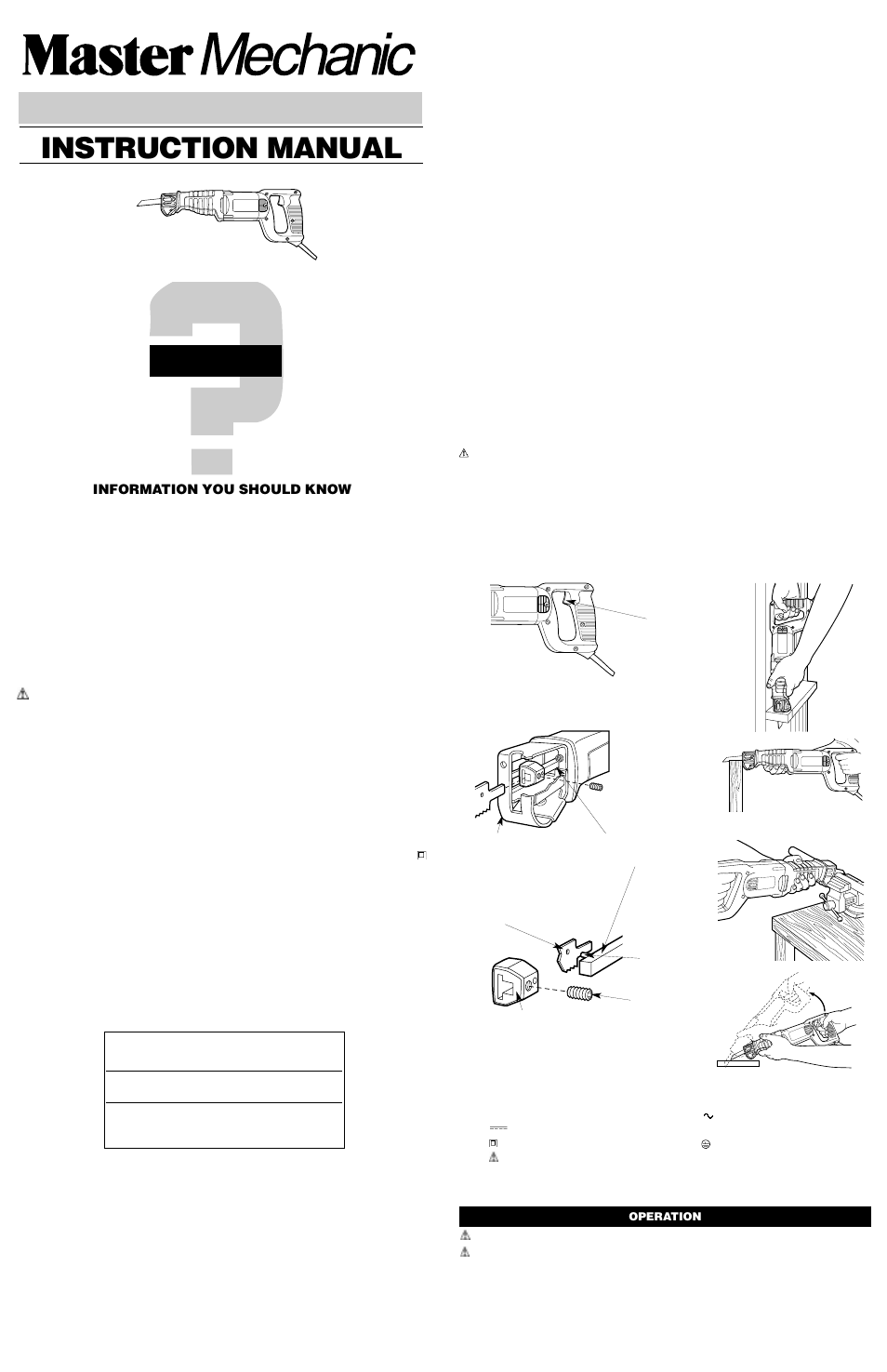 Black & Decker Master Mechanic 395636 User Manual | 4 pages