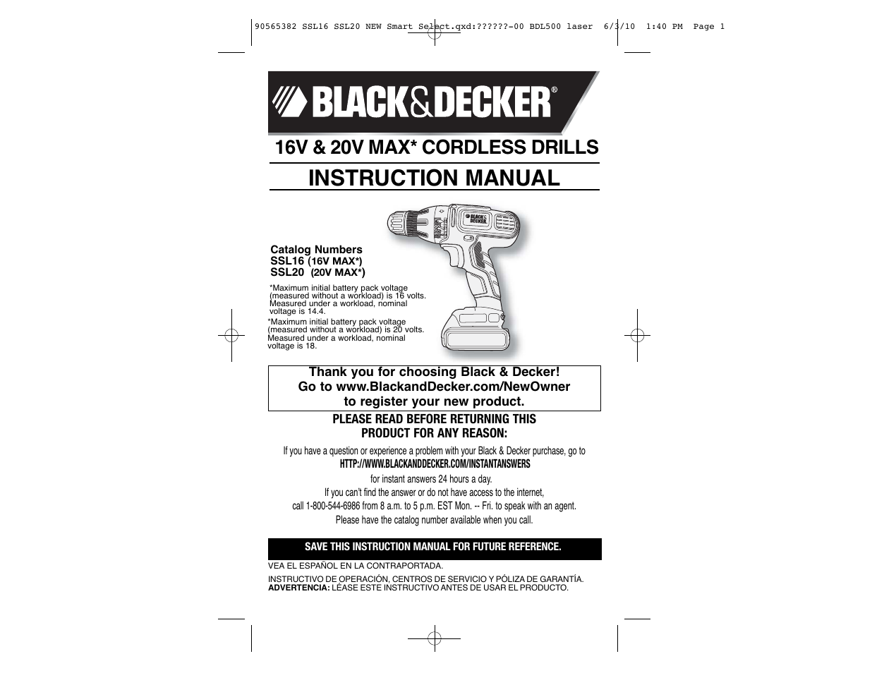 Black & Decker SSL20 User Manual | 21 pages