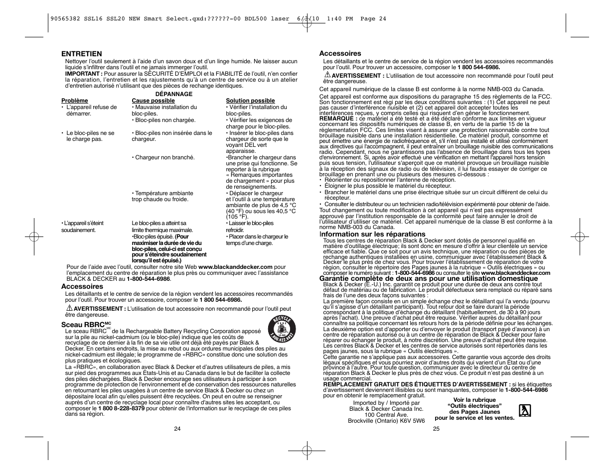 Black & Decker SSL20 User Manual | Page 13 / 21