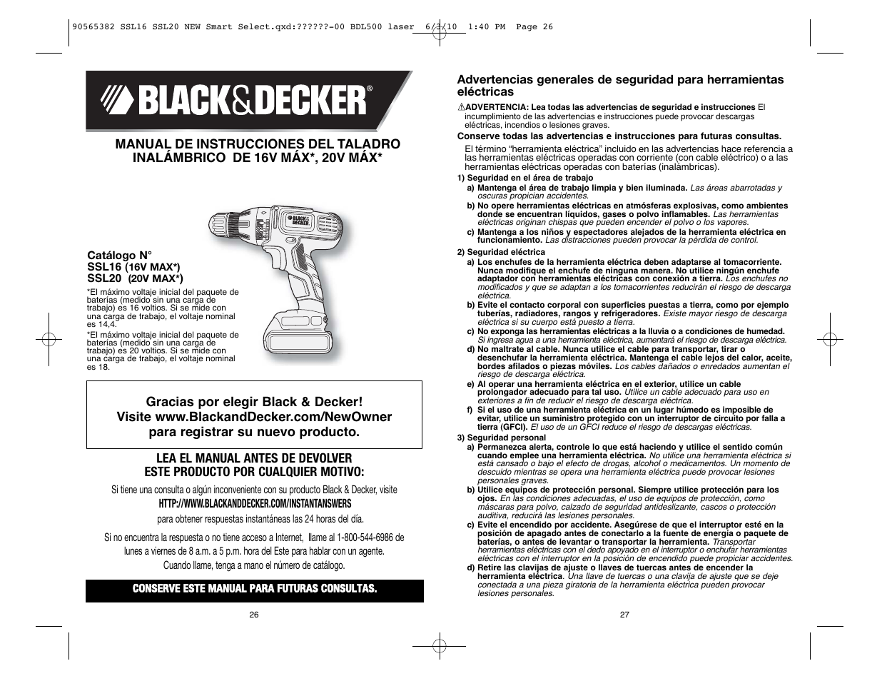 Black & Decker SSL20 User Manual | Page 14 / 21
