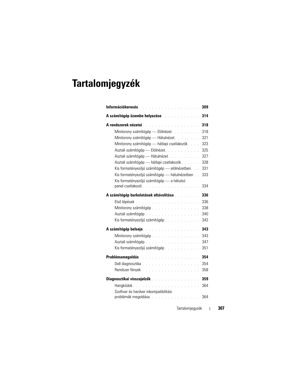 Tartalomjegyzék | Dell OptiPlex 740 User Manual | Page 307 / 532