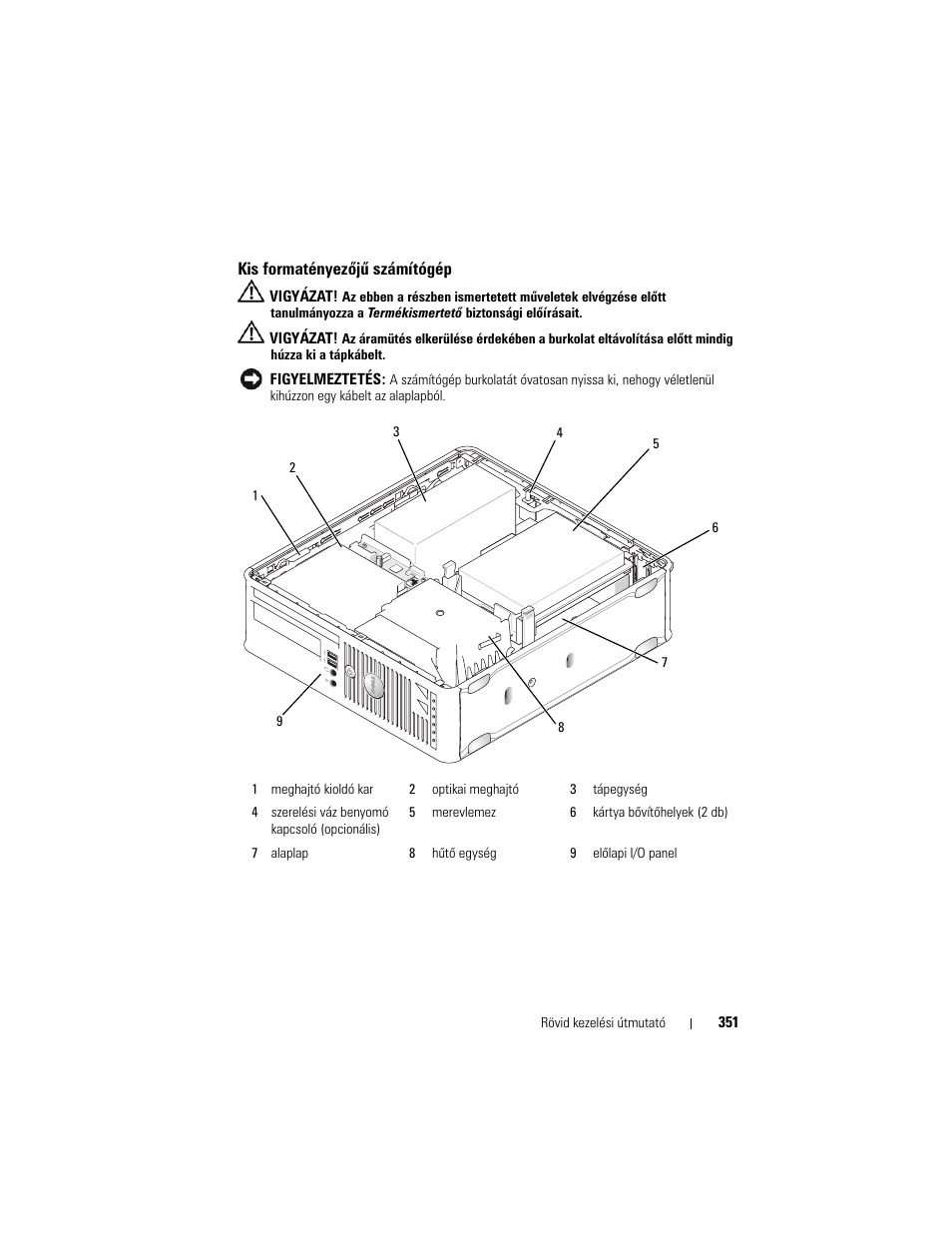Kis formatényezõjû számítógép, Kis formatényezőjű számítógép | Dell OptiPlex 740 User Manual | Page 351 / 532
