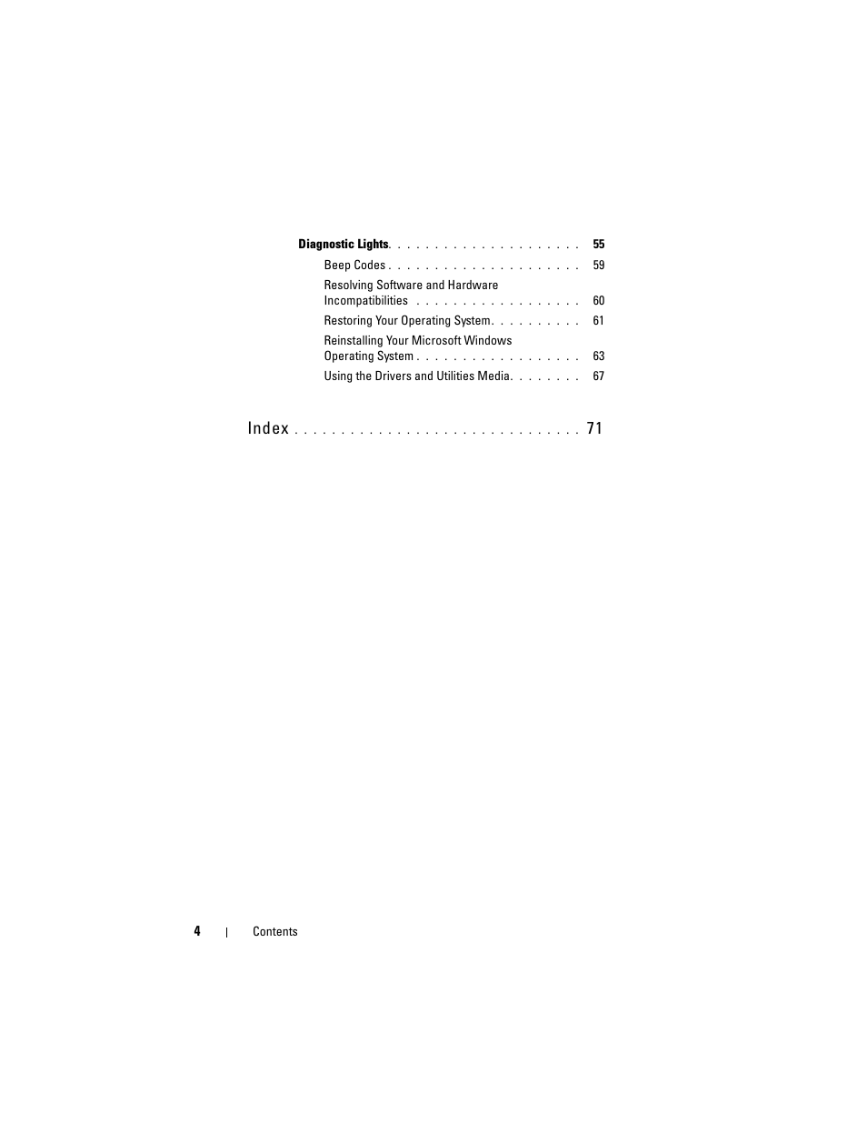 Index | Dell OptiPlex 740 User Manual | Page 4 / 532