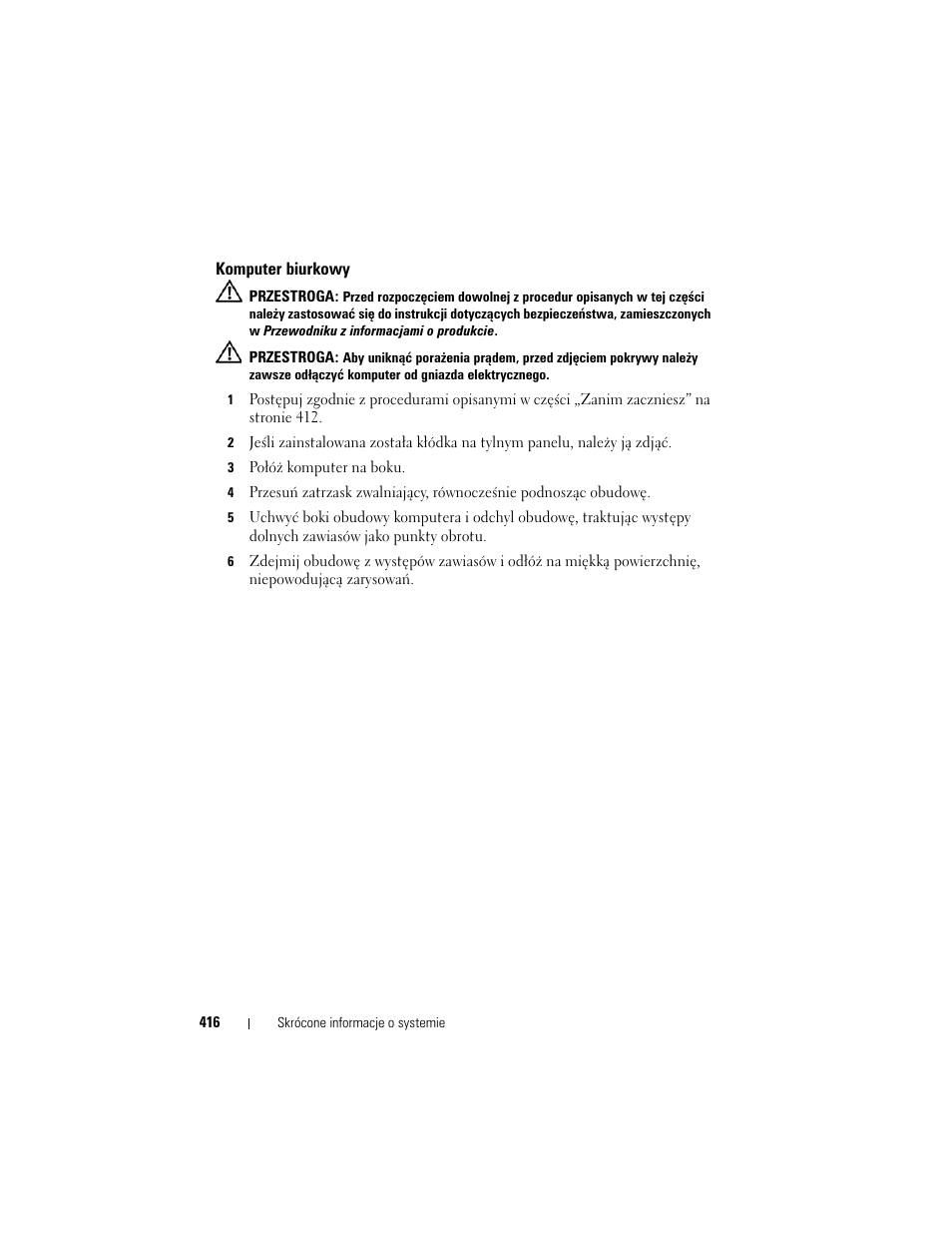 Komputer biurkowy | Dell OptiPlex 740 User Manual | Page 416 / 532