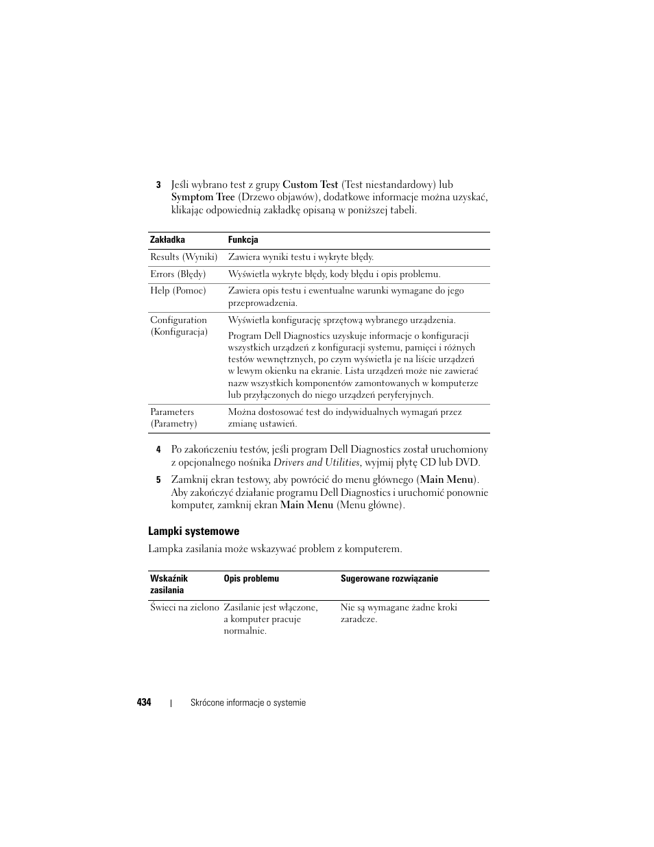 Lampki systemowe | Dell OptiPlex 740 User Manual | Page 434 / 532