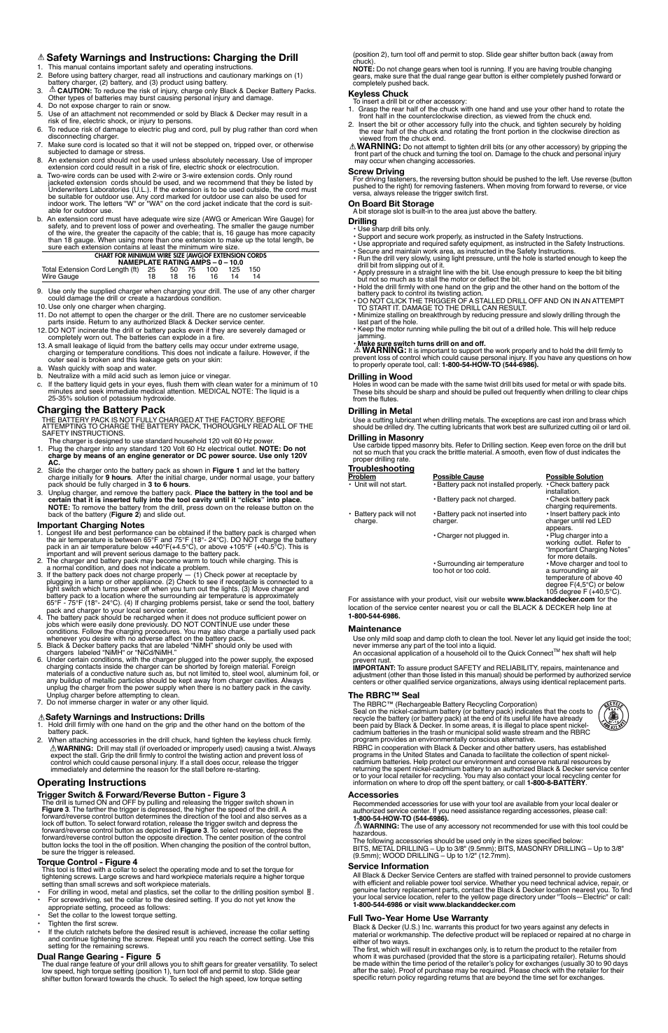 Charging the battery pack, Operating instructions | Black & Decker FireStorm FS1802D User Manual | Page 2 / 6