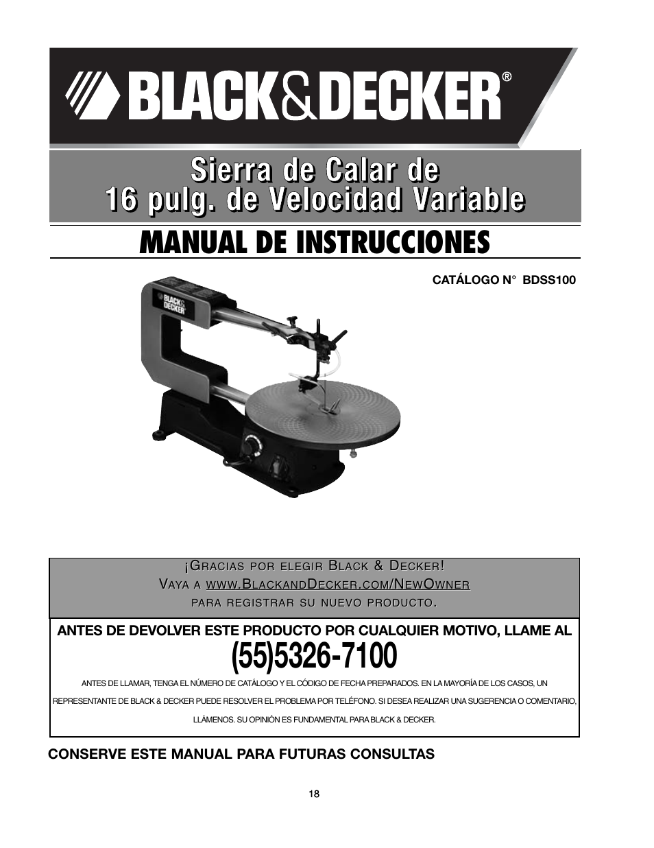 Manual de instrucciones | Black & Decker 90527840 User Manual | Page 18 / 39