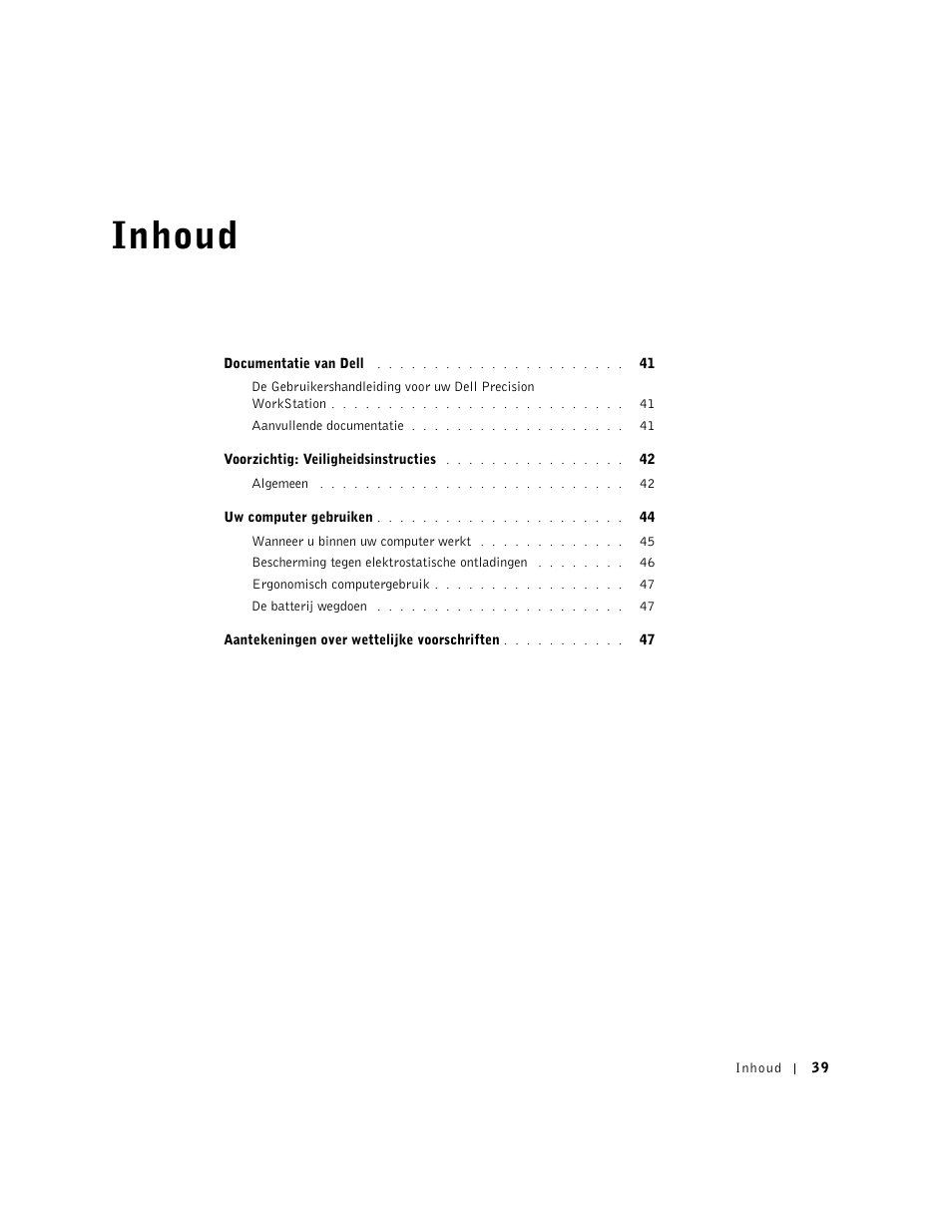 Inhoud | Dell Precision 340 User Manual | Page 40 / 172
