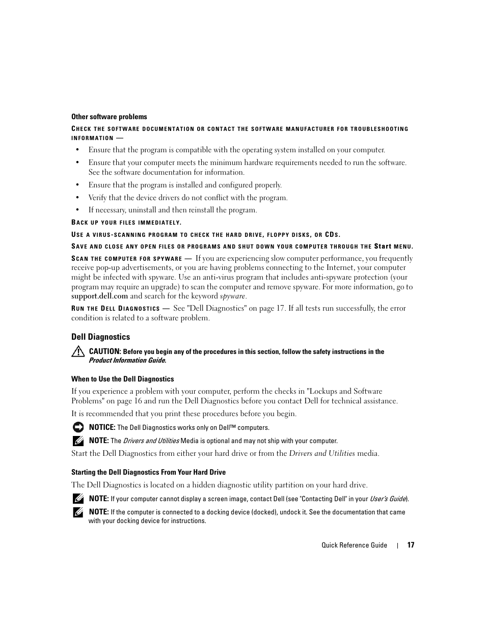 Dell diagnostics | Dell Latitude D531 (Mid 2007) User Manual | Page 17 / 224