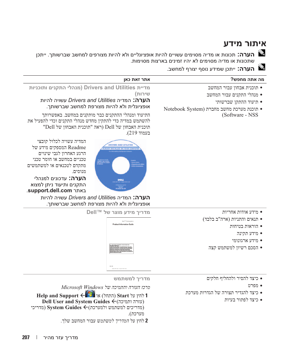 עדימ רותיא, הרעה | Dell Latitude D531 (Mid 2007) User Manual | Page 220 / 224