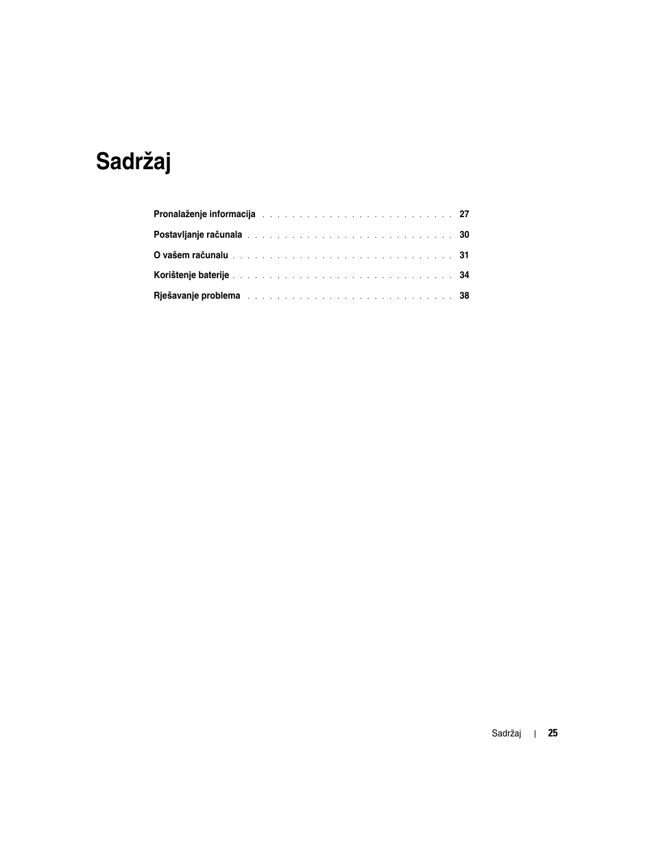 Sadržaj | Dell Latitude D531 (Mid 2007) User Manual | Page 25 / 224