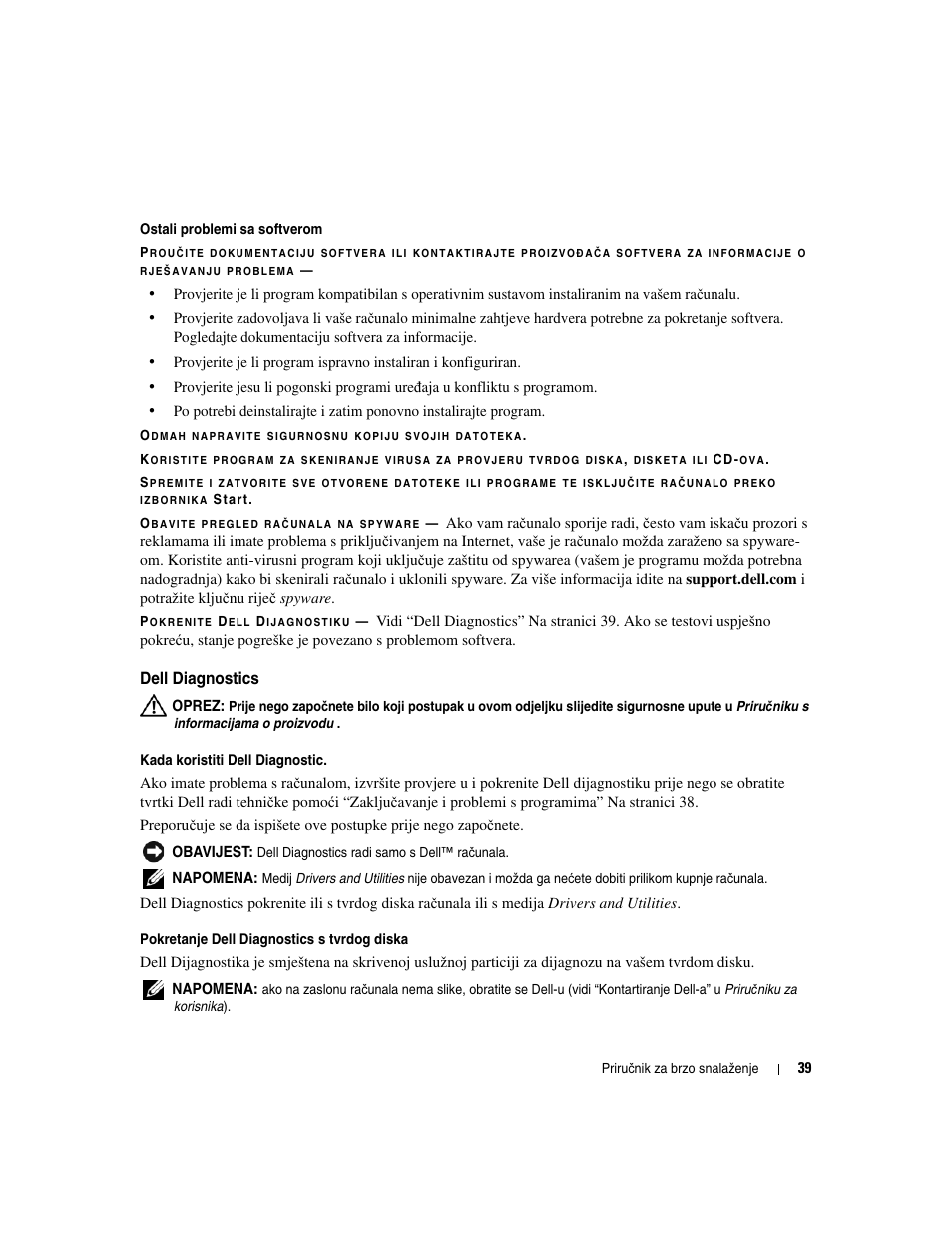 Dell diagnostics | Dell Latitude D531 (Mid 2007) User Manual | Page 39 / 224