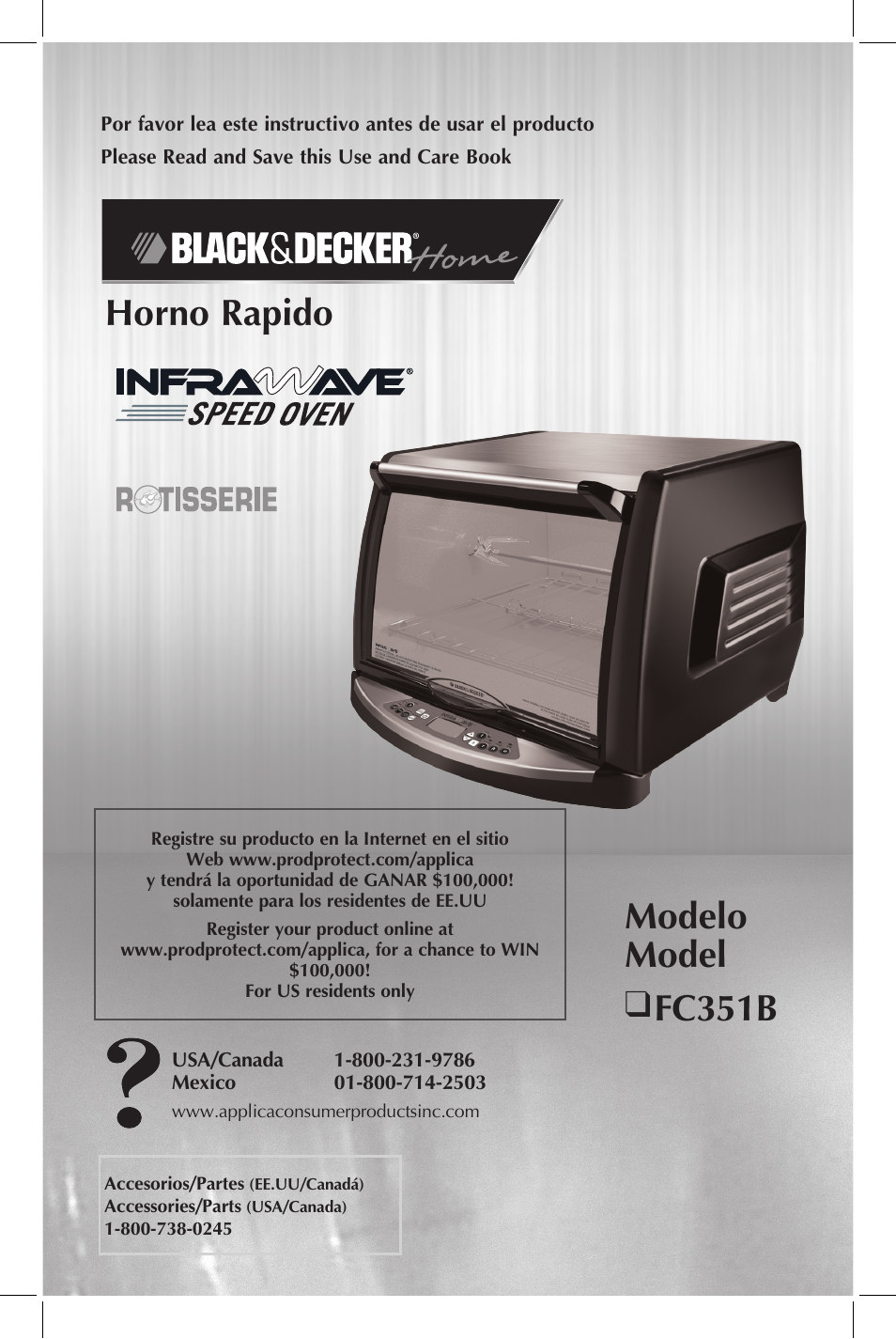 Black & Decker INFRAWAVE FC351B User Manual | 41 pages