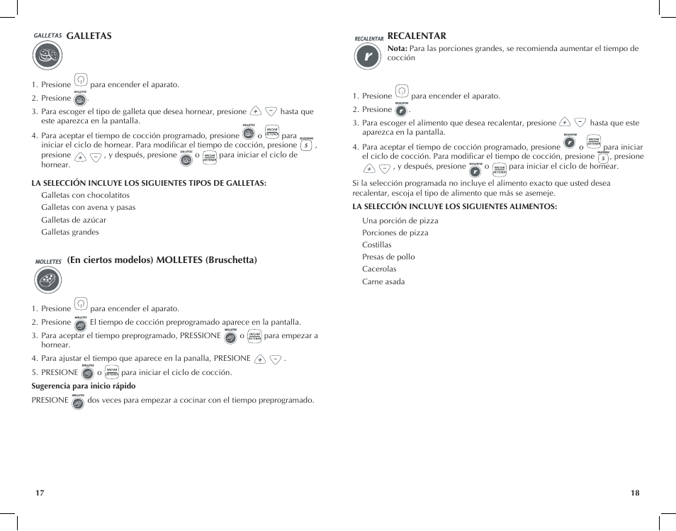 Black & Decker INFRAWAVE FC351B User Manual | Page 10 / 41