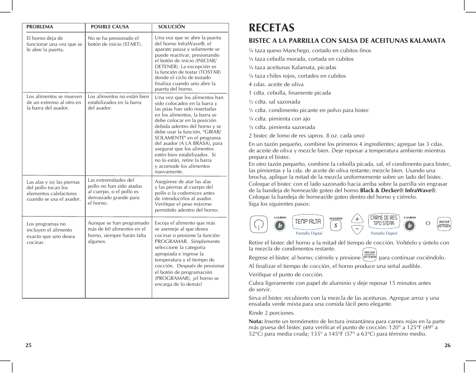 Recetas | Black & Decker INFRAWAVE FC351B User Manual | Page 14 / 41